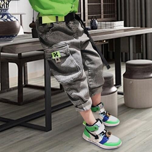 Boys jeans Childrens clothing spring and autumn Navy blue Teenagers Boys children pants 3 4 5 6 7 years old boys jeans