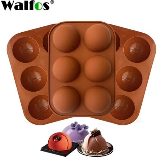 WalfosHalbkugel Silikon Seife Formen Backformen Kuchen Dekorieren Tools Pudding Schokolade Fondant Form Ball Form Keks Werkzeuge