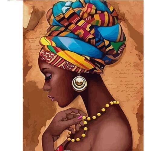 Paints By Numbers Figure African Sexy Women DIY Pictures Oil Painting By Numbers Set Gift Coloring By Numbers Canvas Wall Set