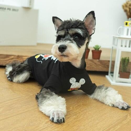 Summer Dog T-shirt Cartoon mouse Dog Clothes For Puppy Breathable Dog Shirt Chihuahua Yorkshire Costume Outdoor French Bulldog