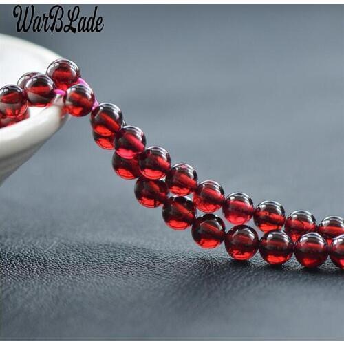 WBL Hot High Quality Natural Stone Wine Red Garnet Beads Round Loose Beads 3mm - 7mm For DIY Bracelet Necklace Jewelry Making