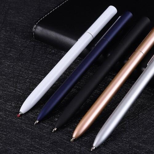 Metal Gel Pen Metal Ballpoint Pens 0.5MM Black Ink Smooth Rotating Business Signing Pen Office School Writing Stationery