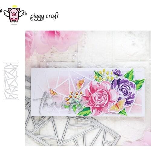 Piggy Craft metal cutting dies cut die mold Irregular rectangular frame Scrapbook paper craft knife mould blade punch stencils