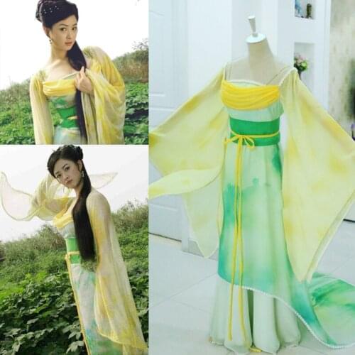 Multicolor Fairy Costume Hanfu in Mortal World for TV Play Happy & Cheerful Seven Fairy Jade Emperors Seven Daughters