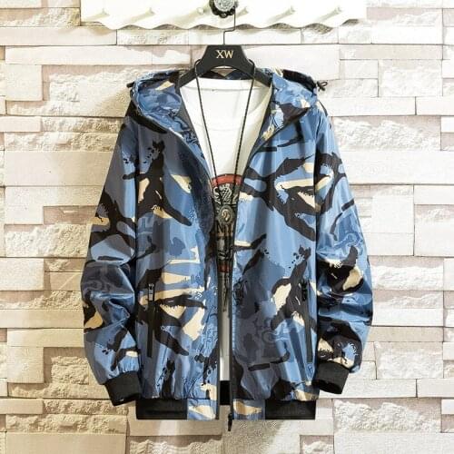Men coat jacket floral camouflage jacket style plus size mens clothing Spring Autumn New Windproof