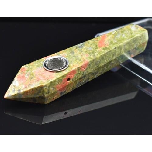 Natural Quartz Smoking Pipe Crystal Point Wand Healing Crystal Decoration Pink Crystal