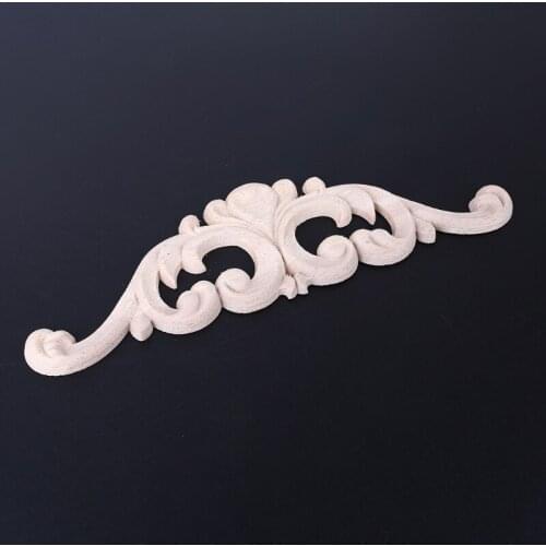 2021 New 4pcs Wood Carved Onlay Appliques for Furniture Cabinet Unpainted Frame Decal