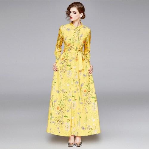 Lapel Single Row Buckle Shivering Will Pendulum Waist Dress