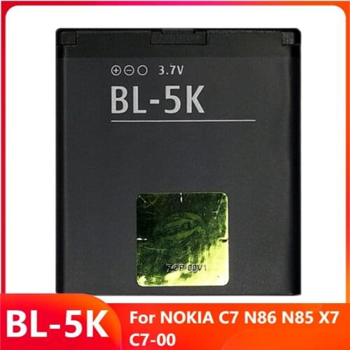 Original Replacement Phone Battery BL-5K For NOKIA C7 N86 N85 X7 C7-00 BL-5K Genuine Rechargable Batteries 1200mAh