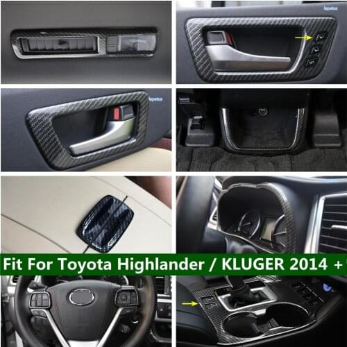 Armrest Box Switch / Air AC Vent Outlet / Transmission / Door Handle Catch Cover Trim For Toyota Highlander / KLUGER 2014 - 2019