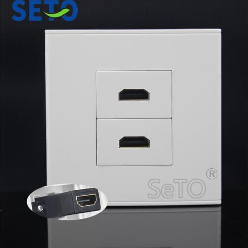 SeTo 86 Type Double Ports HDMI Connector Panel Wall Plate Socket Keystone Faceplate