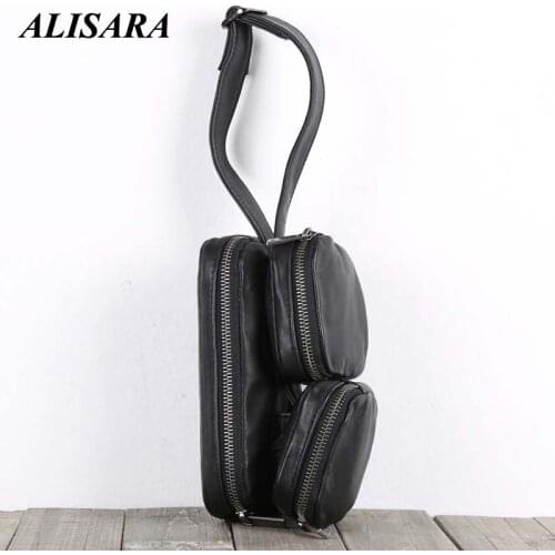 Alisara Clutch Bags Male First Layer Cow Leather Top End Men Small Hand Bag Casual Storage Cell Phone Zipper Purses Long Wallet
