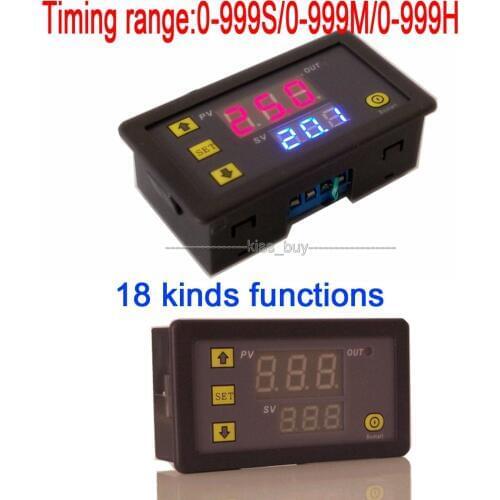 Dc 12V Cycle Timer Delay Time Switch Digital Dual display Relay Module 0-999 hr/min/sec