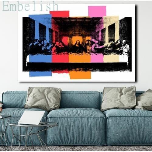 Embelish Drop Shipping Andy Warhol Last Supper HD Canvas Oil Painting For Living Room Home Decor Wall Art Picture Bedroom Poster