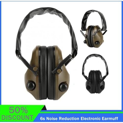 In Stock TAC 6s Tactic Shooting Earmuff Noise Reduction Foldable Hearing Protector Ear Protector Electronic Tactical Headphone