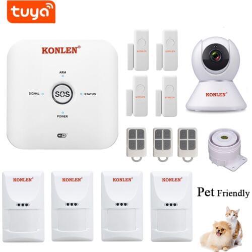 WIFI GSM Tuya Mini Alarm System Kit Wireless with IP Camera For House Home Security Support Alexa Google Home Smart Life App