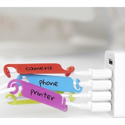 10PCS Cable Protector Writable Cable Label Data Cable Tag Power Cord Finishing Label Color Label Card