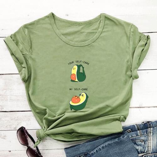 Cute Exercise Avocado 100%Cotton Women Tshirt Unisex Funny Summer Casual Short Sleeve Top Workout Shirt Vacation Tee