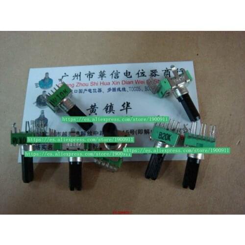 1pcs/lot 142-type vertical double-point potentiometer with a mid-point W10K B20K handle 18MM 6 feet long