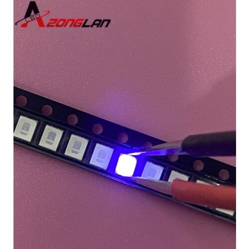 100pcs Diodes 2835 3528 SMD UV LED Purple Lamp Bead 395 - 410nm Ultraviolet Light-emitting Diodes Ultra Violet SMT LED Bead Lamp