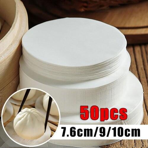 500Pcs Steamer Paper Round Disposable Non-Stick Buns Wax Paper Kitchen Dim Sum Steam Mat Drawers Cloth For Baking Steaming Acces