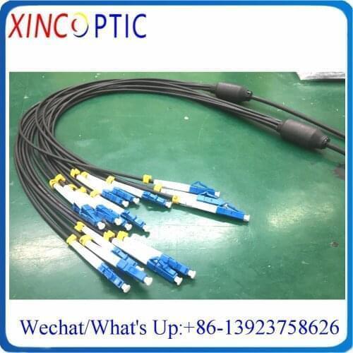 60M 8C,SMF,9/125,G657A,8Core LCUPC-LC/SC/FC/ST LSZH/TPU 8F Singlemode Armored Fiber Optical Patch Cord CPRI Black Cable Jumper