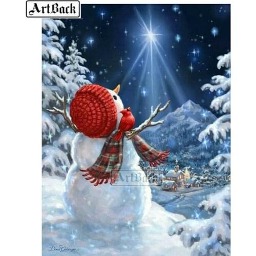 New 5d diy diamond painting snowman picture full square drill rhinestone 3d diamond embroidery artwork diamond mosaic kit