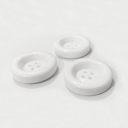 10pcs White Round 4 Holes Resin buttons 30mm Dia. Large Tire Thick Buttons Sewing Accessories Coat Sweater Cloth Button Crafts