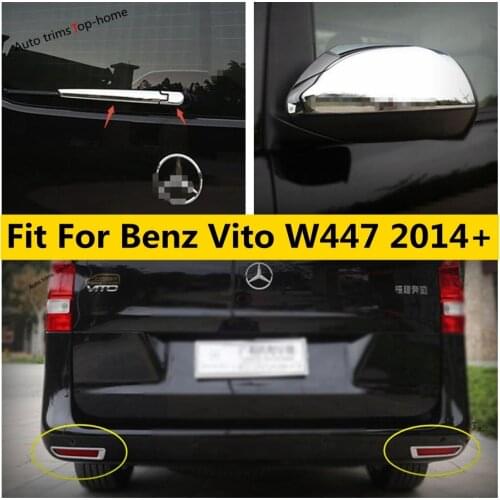 ABS Chrome Side Rearview Mirror / Wiper / Rear Fog Lamps Cover Trim Exterior Accessories For Mercedes-Benz Vito W447 2014 - 2019