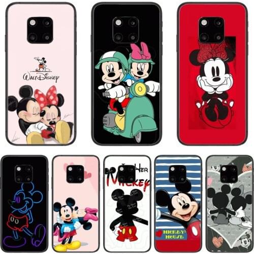 Mickey Phone Case For Huawei Mate 30 10 20 40 Lite Smart Z Pro Black Etui 3D Coque Painting Hoesjes Case