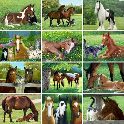 Evershine Diamond Painting Horse Full Square Diamond Embroidery Animals Picture Of Rhinestones Mosaic Kit Home Decoration