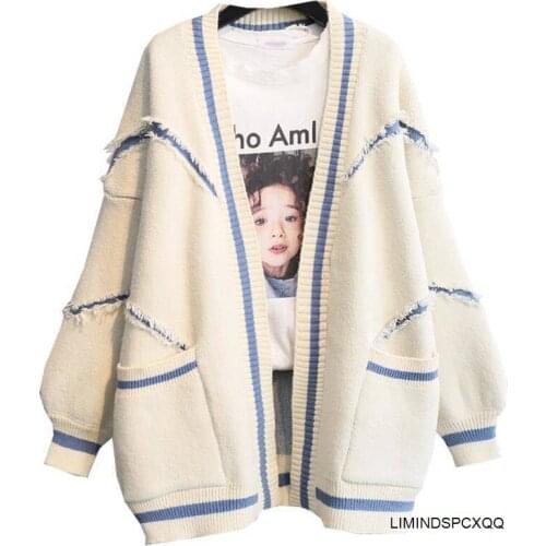 Knit Sweater Women Autumn 2020 Female Casual Letter Long Sleeve Button Cardigan Knitted Sweaters Coat Femme Winter Warm Clothes