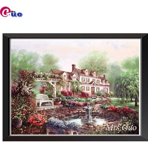 Full Square/Round Drill Diy 5d Diamond Painting European Style Villa Embroidery Diamond Mosaic Scenery Wall Decor