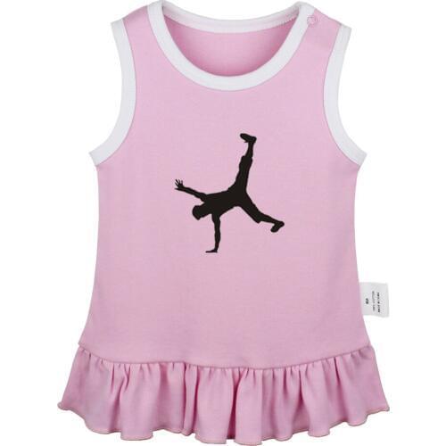 Cool Street Hip Hop Silhouette Kid Boy Graffiti Design Newborn Baby Girls Dresses Toddler Sleeveless Dress Infant Cotton Clothes