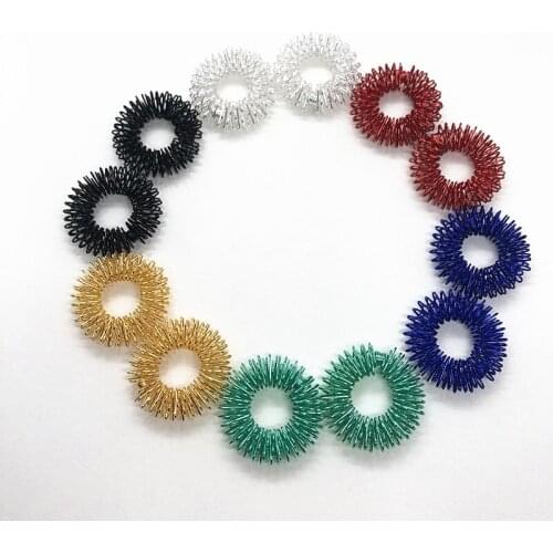 200pcs/100pcs/50pcs mini spring finger massage relax gadget Diameter Acupuncture Massage Rings Finger Massager 6 colors choose