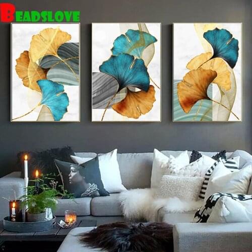 3pcs 5D DIY Diamond Painting Pretty leaves Full Square round Drill Diamond Embroidery Cross Stitch G246