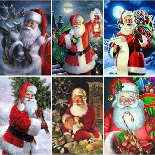 DIY Santa Claus 5D Diamond Painting Full Square Drill Mosaic Cartoon Diamond Embroidery Cross Stitch Christmas Gift Home Decor