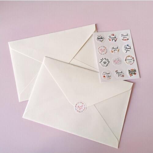120pcs/pack Thank You Flower Round Seal Sticker Tags Packing Decration Original Flower Stickers