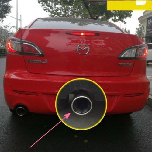 Car Exhaust Muffler Tip Universal Modified Tail Tube For MAZDA 3 ROUND STYLE Inlet 6.3cm Length Is13.1cm