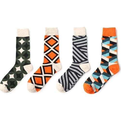 2018 New Men Women Cotton Socks Geometry Patten Cool Art Socks Funny socks
