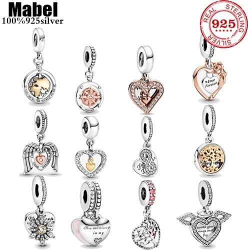 Fit Original Pandora Charms Bracelet 925 Sterling Silver Love & Friendship Snow flower charm bead DIY Jewelry Making Berloque