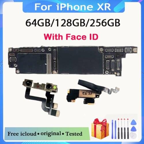 Full Function For Iphone XR MotherBoard With NO face ID logic Board Original Unlocked 64GB /128GB /256GB For Iphone XR MainBoard