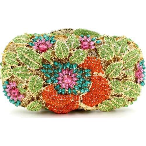 BL010 flower clutch bag colorful Rose evening bags Handcraft day clutches wedding party purse women soiree pochette