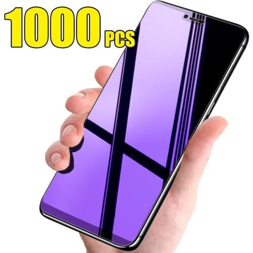 1000pcs Anti Blue Protect Eyesight 9H Tempered Glass Screen Protector Flim For iPhone 12 Mini 11 Pro Max XS XR X 8 7 6 Plus SE