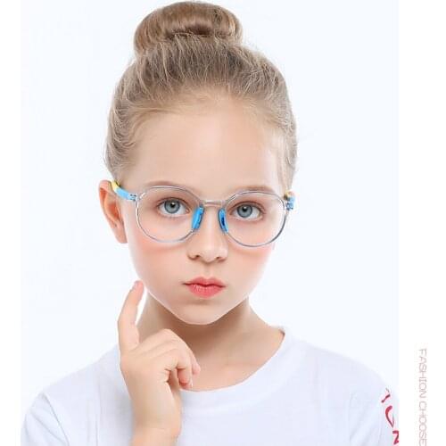 2021 Fashionable design round optical frame eyeglasses for kids newest simple computer anti-blue light children eyewear 8J8A