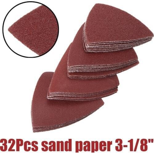 32pcs/set 3-1/8' Sandpaper Sand Paper 60/120/180/240 Grit 80mm Sander Sanding Polishing Tool Accessories