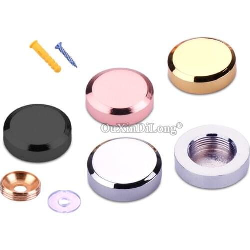500PCS Gold/Black Brass+Zinc Alloy Advertisement Nails Acrylic Glass Mirror Nails Fasteners Decorative Screws Cover Caps