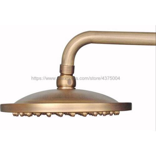 8 inch Round Vintage Retro Bathroom Rain Shower Head Antique Brass Hose Shower Sprayer Bathroom Shower Head Nsh023