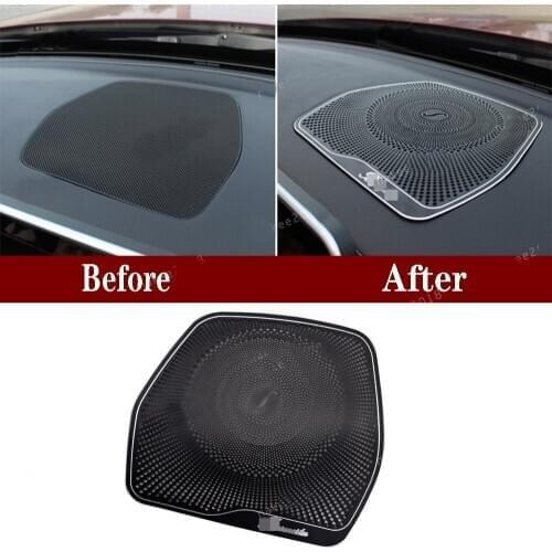 Aluminum Dashboard Speaker Cover Trim For Mercedes Benz C Class W205 2015-2018