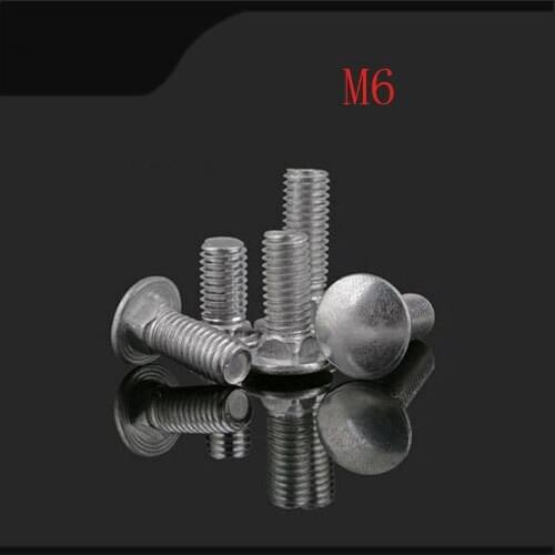 M6 (Thread Dia.6mm) A2 Stainless Steel Carriage Bolt Coach Bolt Length 12 to 60mm